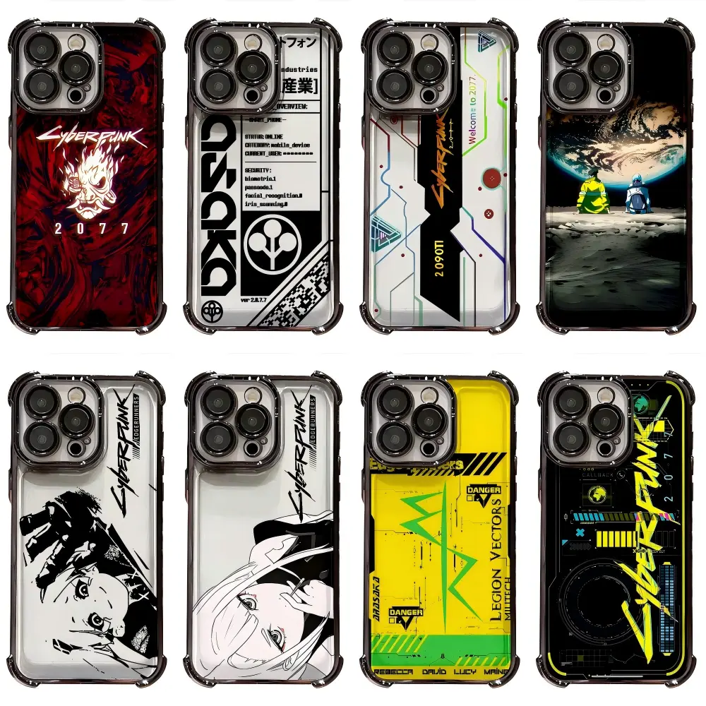 Cyberpunk 2077 Edgerunners Anime Lucy-Rebecca Black iPhone Series Case - Protective Casing with Shockproof, Scratch Res. - Multi-Model Fit for iPhone 17,16 Pro,15,14,13,12,11 Pro Max,Pro,Air,Plus - Ideal Valentine,Christmas Gifts - Smartphone Accessory
