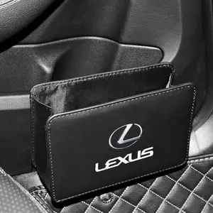1PCS Foldable Leather Trash Storage Box Hanging Storage Bag Auto Interior Accessory For Lexus RX330 IS250 Ct200h ES300h RX350 IS300h NX300h RX400h