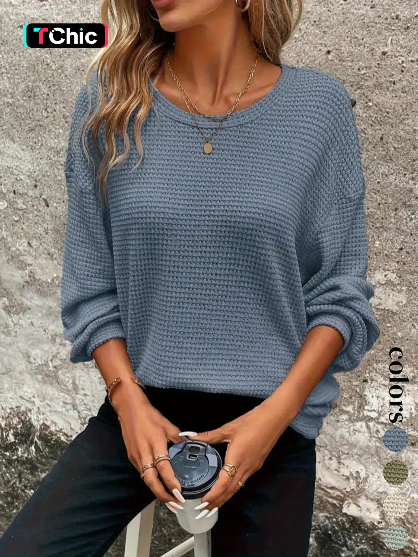 us/eu New Ladies Solid Color Mesh Shoulder Long Sleeve Round Neck Top Shirts Aesthetic