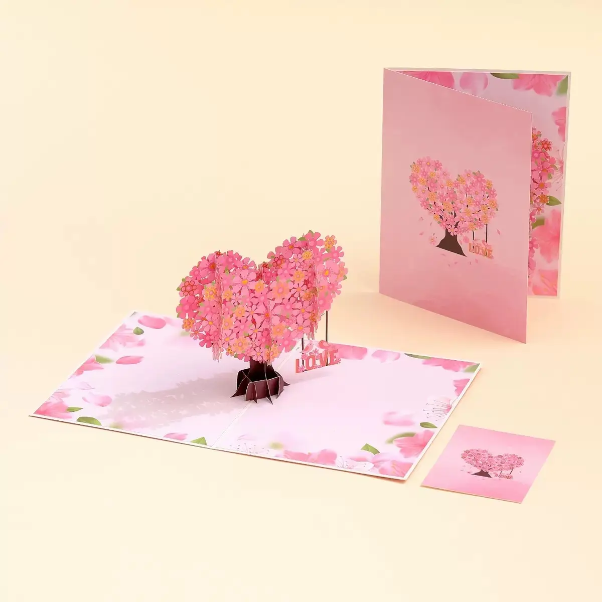 1pcs 3D Pop-up Cherry Blossom Greeting Card with Envelope - Perfect for Valentine's Day, Birthdays, Anniversaries, Mother's Day, and Wedding Thank You Cards