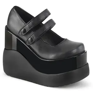 Demonia Void-37 Black Vegan Leather-Patent Platforms