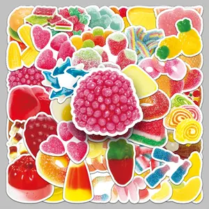 50 pieces soft candy cartoon creative small fresh personality trend stickers stationery case luggage refrigerator phone case stickers