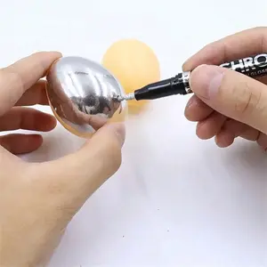 Reflective Mirror Marker Pen, 2 Counts/set Electroplating Chrome Golden & Silver Liquid Signature Painting Pen for Car Styling, Art, Craftwork, Liquid Chalk Marker