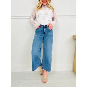 Judy Blue Fresh Start Wide Leg Cropped Jeans