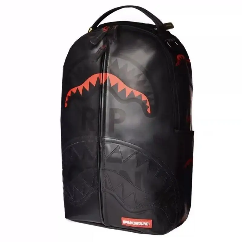 Parody Shark Print Transparent Backpack for Women Large Capacity Travel Casual Streetwear Daypack