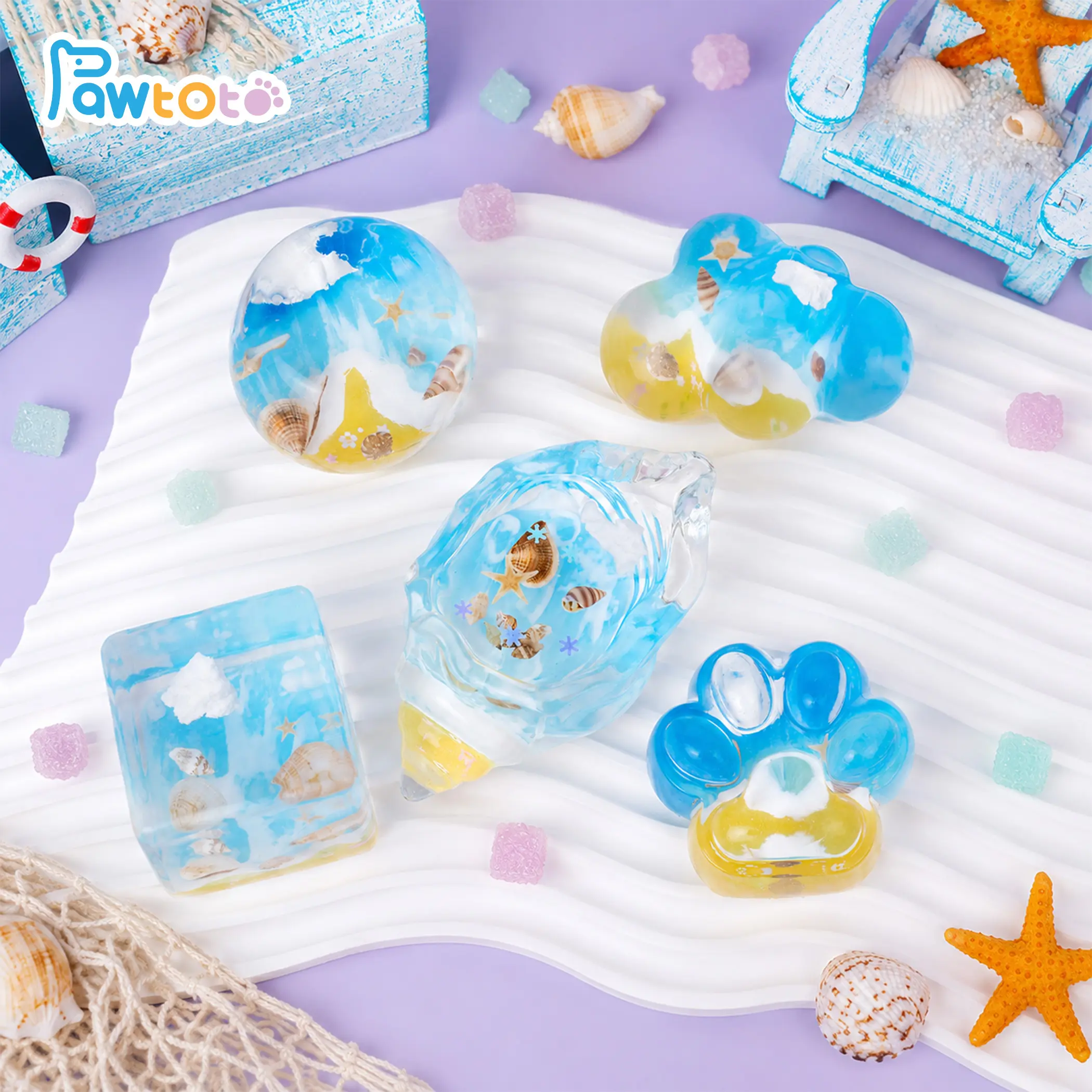 Pawtoto Beach Bliss Squishy Toy Handmade Fidget Relief Aroma Fidget Friendly Band #Summervibes, Squishy Balls, Sensory Fidget Squishies