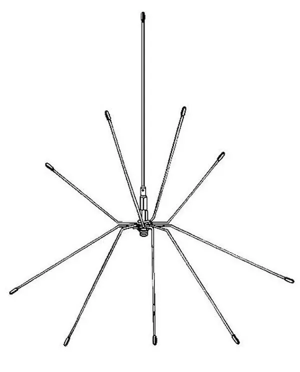 212 MAIN Spider Stainless Steel Base Scanner Antenna, High Quality 25-1200 MHz All Bands Reception, 25 Inch, Includes Mast Mount Kit & 50' Cable, 25-1200Mhz