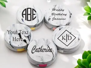 Marble style contact lens case - Personalized contact lens case -Contact Lens Box Dual - Portable Contact Lens Case