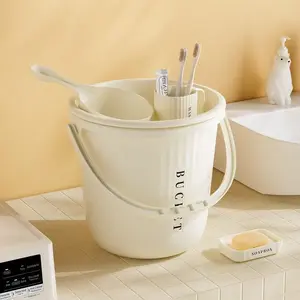 Student Dormitory Laundry Bucket Wash Set Five-Piece Kit Home Large Thick Durable Hand-Held Plastic Basin Water Bucket Home Supplies