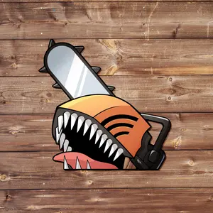 Chainsaw Man Vinyl Sticker - Handmade JDM Slapper Sticker for Waterproof Window, Laptop, Kindle, and Water Bottle