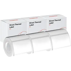 White Paper of 3 Rolls White 50x30mm Compatible for NIIMBOT B1 B21 B3S Label Maker ,Self-Adhesive Label Paper Office and  Labeling Tape Replacement.