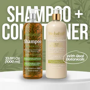 Herbalista Viral Herbal Hair Care Bundle – Shampoo Minoxidil & Conditioner Set 1000ml (33.8 fl oz) Each – With Real Botanicals – Strengthens, Nourishes & Smooths – 100% Natural & Handcrafted