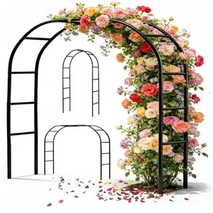 Heavy-Duty Rustproof Metal Garden Arch Trellis - Adjustable Flower Rack with 2 Convertible Shapes - A1201, Supports Climbing Plants, All Seasons, Ideal for Roses, Vegetables, Fruits, Cucumbers, Wedding-Holiday Party Decor
