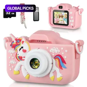 Toy Unicorn Camera for Kids, Selfie Digital Camera with Memory Card, Strap, Reader, Birthday Christmas Gift for Boys Girls
