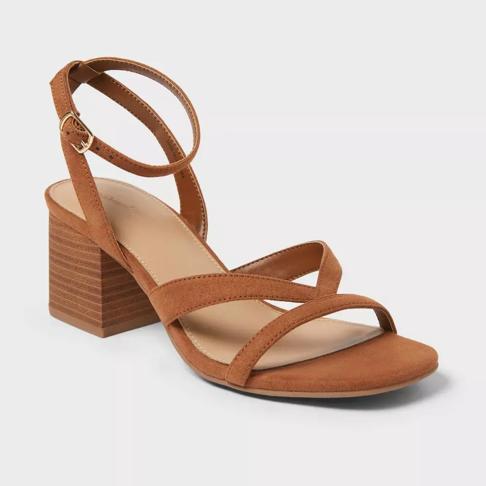 Women's Quincy Block Heels Sandals - Ankle Strap, Buckle Fasten, Medium Height, Universal Fit