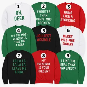 Funny Family Christmas Sweatshirt, Funny Christmas Party, Matching Christmas Sweatshirt for Family, Friend, Xmas Group Sweats, Full Size, Full Color