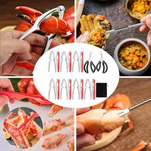 24pcs set Crab Crackers and Tools Set with Stainless Steel Seafood Utensils Crackers & Forks Cracker, Shellfish Cra