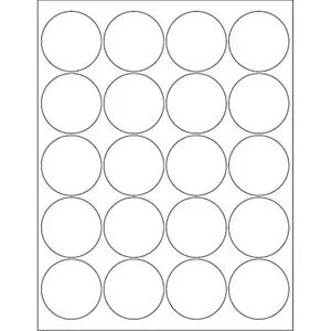 Box Partners  2 in. White Circle Laser Labels - Pack of 2000