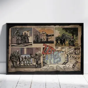 Zombies loading screen comic Poster No Frame - Premium Print (No Frame) -  Retro Panels Print Poster