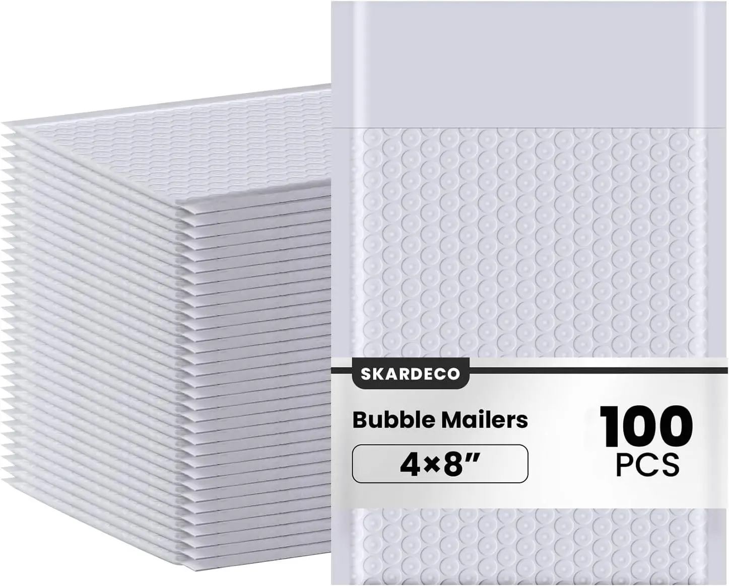 4x8inch 100Pack Self-Seal Opaque Padded Bubble Mailers Mailing Envelopes Available in White Grey for Small Businesses to Package and Mail Jewelry Cosmetics