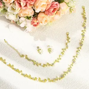 3PCS/Set Deluxe Rhinestone Necklace Set - Stainless Steel Elegant,Sparkling Rhinestone Jewelry Set for Weddings, Parties and Festive Occasions - All Season Glamour