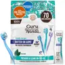 GuruNanda Ready-to-Go Pre-Pasted Butter on Gums Mini Travel Toothbrush with Toothpick, Fluoride-Free, No Rinsing Needed, Individually Wrapped & TSA Friendly, 70 Ct