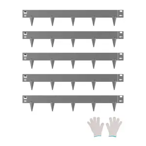 VEVOR Steel Landscape Edging, 5 Packs 39 x 3 in Rust-Resistant Metal Landscape Edging, Bendable Garden Edging Border, Heavy Duty Lawn Edging, Easy-to-Install, Flower Bed Yard Pathway Divider Dark Gray