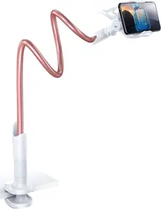 FOGER Cell Phone Stand Mount for Desk, Adjustable Height & Angle Phone Holder, 360 Degree Rotating Desktop Phone Stand Compatible with iPhone, Samsung and All Phones Smartphone Cellphone