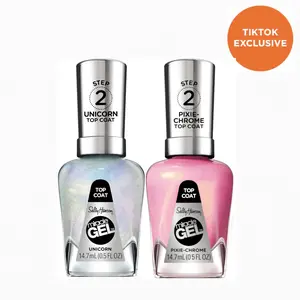 Sally Hansen Miracle Gel Special Effect Top Coat Duo Bundle: Salon-Quality Gel-Like Polish