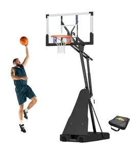 COFIYARD Portable Basketball Hoop, equipped with a 44 inch/54 inch shatterproof backboard, can be quickly adjusted in height, and has a 5.25 to 10 foot stable base, suitable for home gym workouts.