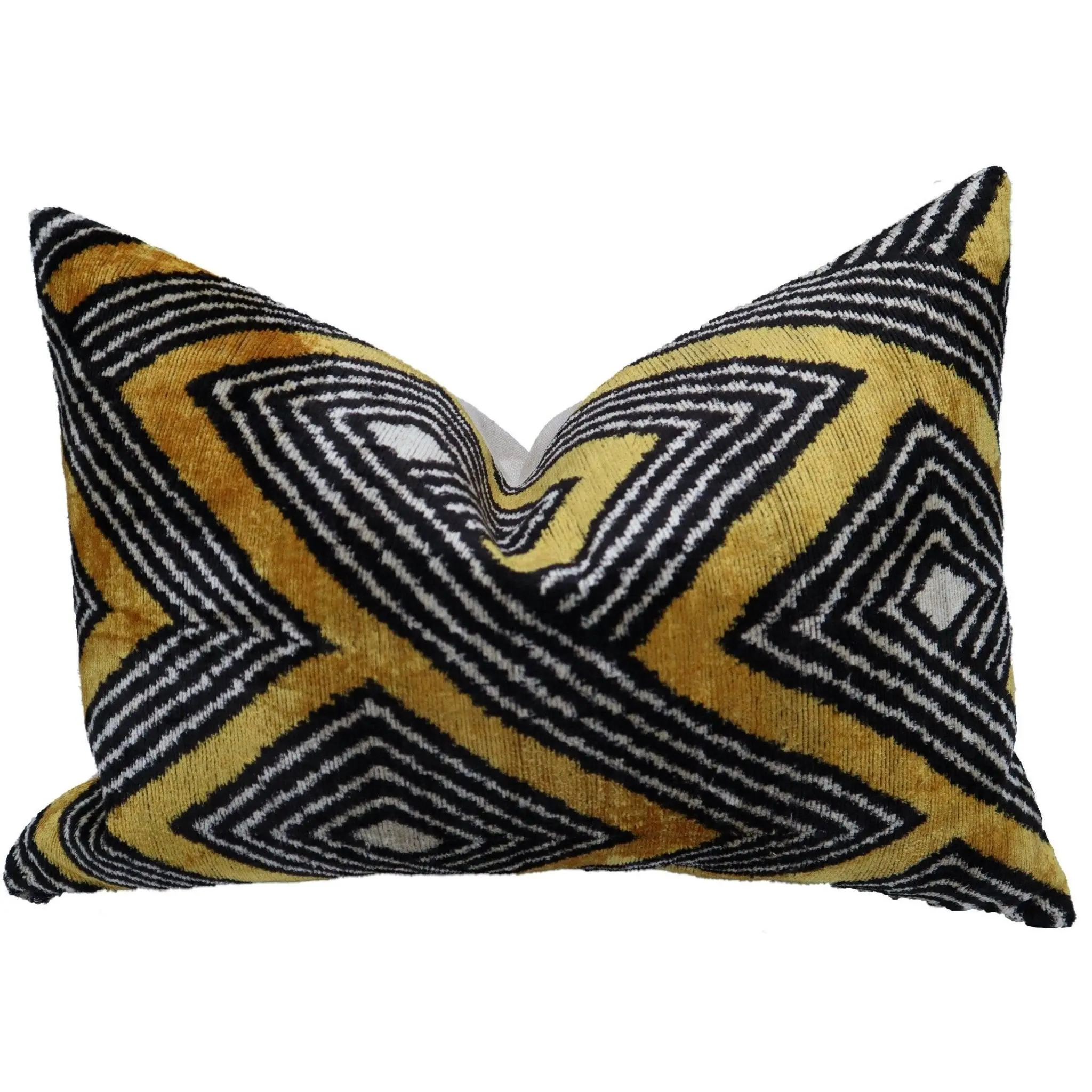 Canvello Handmade Luxury Gold Black Pillow with Down Insert - 16x24 in
