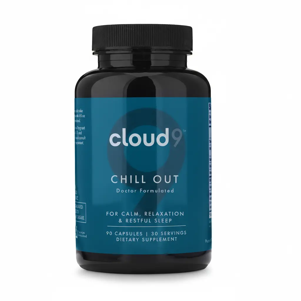 Cloud9 Chill Out for Calm Relaxation Alcohol Craving Reduction with Kudzu Root Extract B6 L-Theanine & Magnesium 30 Servings Dietary Supplement Healthcare - Physician Formulated