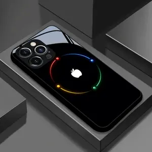 The Newly Designed Glass Case Featuring The Apple Logo And a Vibrant Circular Ring Is Compatible with for iphone Models 16, 15, 14, 16 Plus, 16 Pro, 15 Pro, 14 Pro, 16 Pro Max, 15 Pro Max, 14 Pro Max, As Well As 13, 12, And 11 Series, Including Their Pro