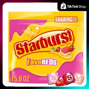 STARBURST FaveReds Valentine's Day Fruit Chews Chewy Candy, Sharing Size, 15.6 oz Bag
