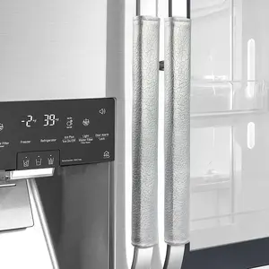 OUGAR8 Refrigerator Door Handle Covers,Waterproof &Oilproof,Keep Your Kitchen Appliance Clean from Smudges, Fingertips, Stains,Cleaning Handle Protector For Fridge,Oven Stove,Microwave,Dishwasher (Black, 2pcs_15.74"L*4“W)