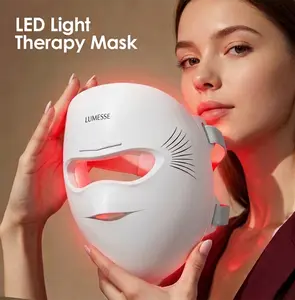 Lumesse LED Red Light Therapy Mask , 4 Light Modes with 850nm NIR, 2000mAh Rechargeable LED Face Mask for Skincare at Home and Travel, Mother's Day Special Gift, Smooth skin texture for you, portable high frequency device, the best face care products