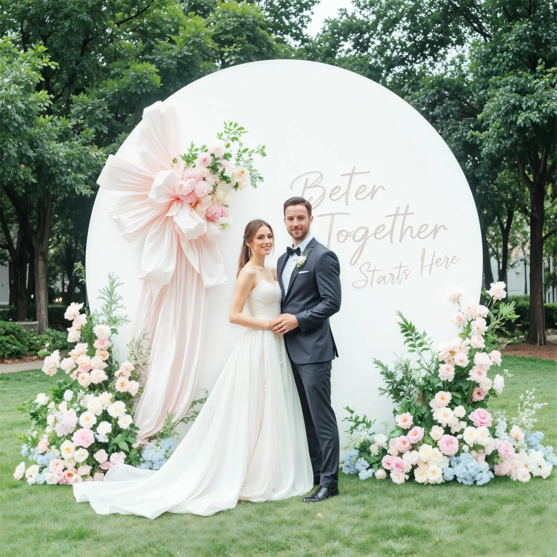 Polyester White Round Backdrop Cover for Arch Stand - 6/6.6/7.2 FT Lightweight Photo Backdrops, Easy Setup Party Decorations Banners for Weddings,summerwins,Summer Sale,Mid Year Sale,Deals For You Day summerwins