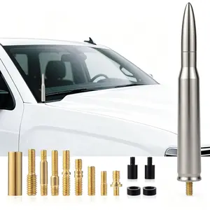 50 BMG Bullet Antenna 6061 Aluminum Short Design 50 Cal Compatible with Dodge Jeep Ford Toyota GMC Chevrolet, Easy Installation truck
