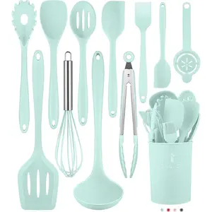 Kitchen Utensils Set-12 Pieces  Cooking Utensils Set (Dishwasher Safe) 392?F Heat Resistant Spatula Set,Kitchen Utensil Set for Nonstick Cookware, Kitchen Tools with Holder