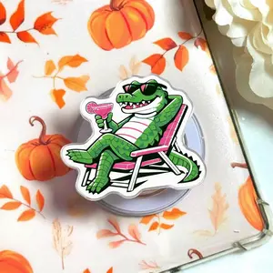 Alligator MagSafe Phone Grip Stand Cute Crocodile Magnetic Phone Holder Acrylic Pop Socket for iPhone Kindle Aesthetic Animal Gift for Her Him