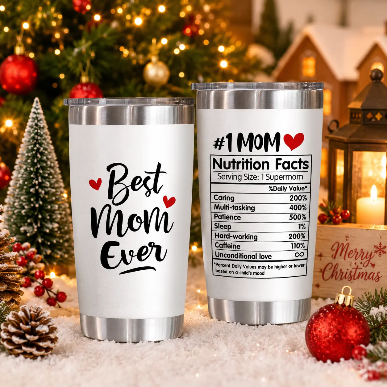 MOM BIRTHDAY GIFT - Best Mom Ever Tumbler, 20oz Stainless Steel with Lid -  Mothers Day Gift Ideas, Perfect Birthday Gifts For Mom, Bonus Mom, Step Mom Mom-in-law from Daughter or Son