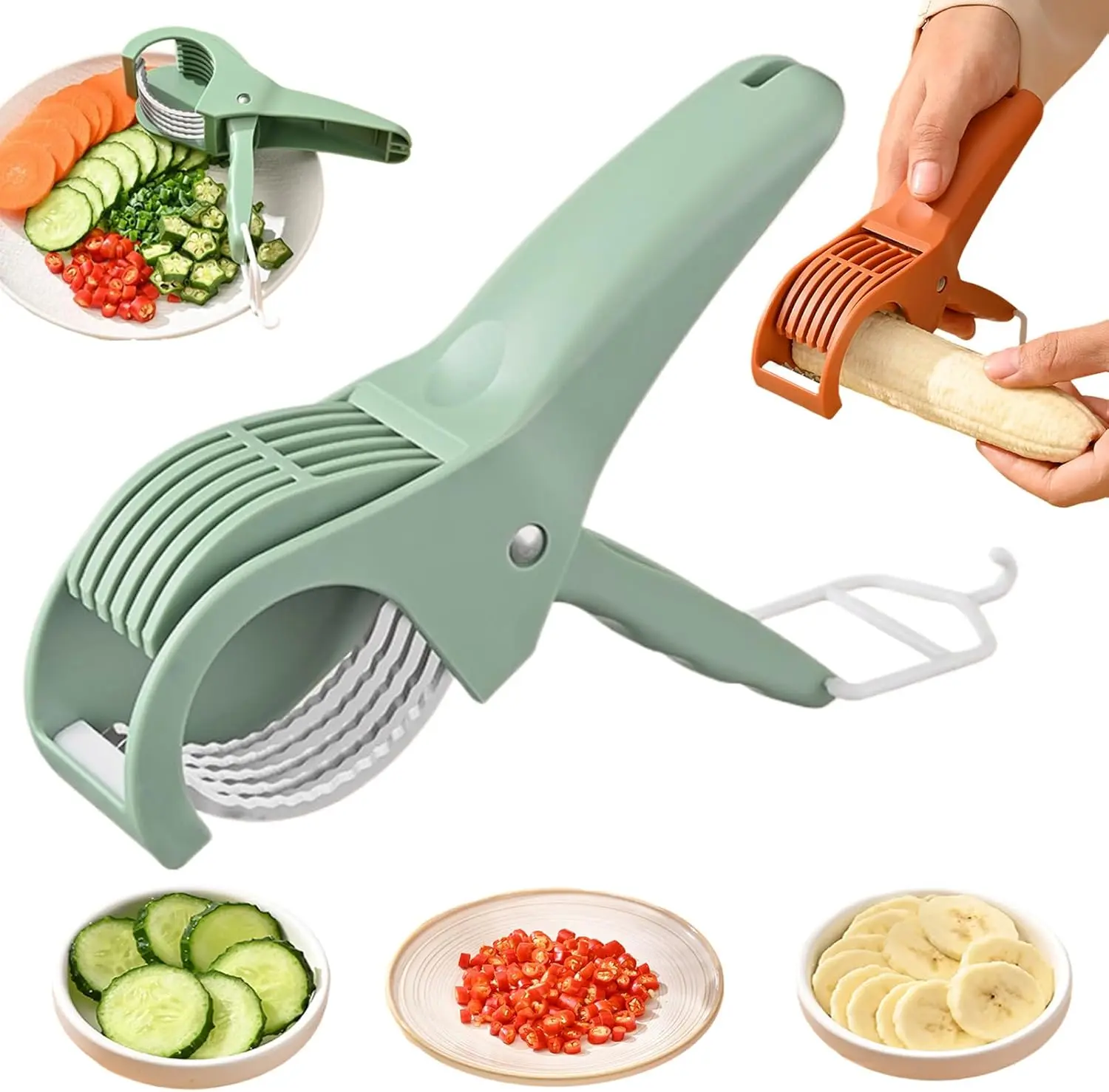 Multi-Functional fruit Slicer Cutter - All-in-One Kitchen Gadget for Fruits & Vegetables, Perfect as Grape Cutter & Strawberry Slicer, Safe for Kids & Dishwasher Safe