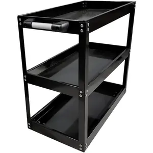 3 Tier Heavy Duty Metal Tool Cart with Wheels, Durable Tool Storage, Load Capacity Rolling Utility cart for Garage Storage, Office Spaces, & Kitchen Use