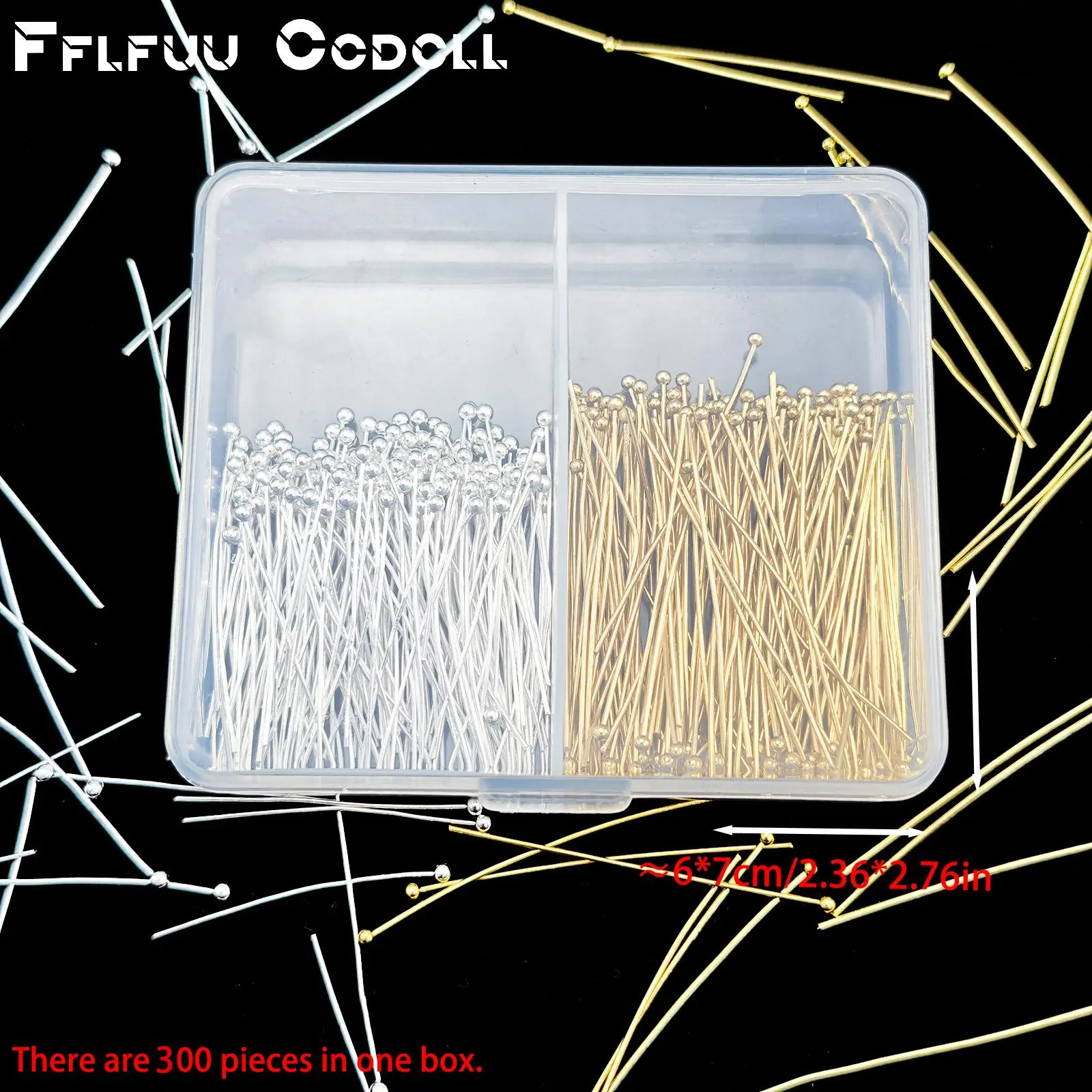 300Pcs Gold & Silver Copper Ball Head Pins Craft Kit - 25/38mm Long Round Head Beading Pins, Easy Insertion, All Skill Levels, for DIY Jewelry & 3D Crafts, Ideal Gifts