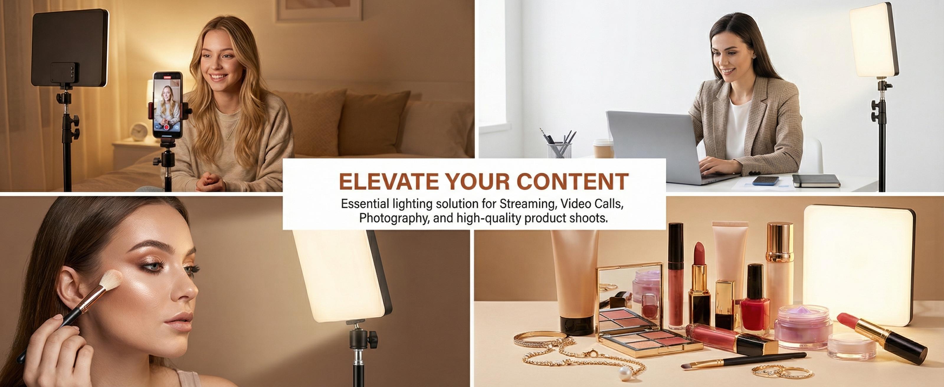 10" LED Square Light Panel with 63" Extendable Stand 3 Color 2200-4500K Studio Lighting for YouTube/TikTok/Instagram Content Creation, Dimmable Brightness, USB Powered, Soft light（1PCS）#valentine's#Spring Break