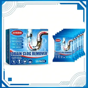 JAYSUING Drain Clog Remover 6PCS/box Drain Cleaner Powder Anti Clogging for Toilet and Kitchen Drains Quickly Dissolves Stubborn Blockages in Drainage Pipes Powerful Drain Cleaner