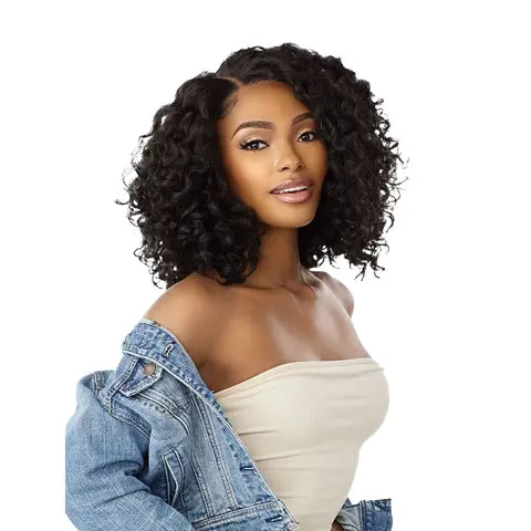 Sensationnel Curls Kinks Textured Lace Kinky Edges Glueless Y-Part HD Lace Front Wig - KINKY RINGLET CURL 14"