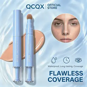 【QCQX】Dual-effect Concealer & Foundation Eye Concealer - 24-hour long-lasting,high-coverage matte finish.Korean pressed powder foundation for a flawless complexion. Covers acne marks, sculpts the nose, and nourishes the skin.