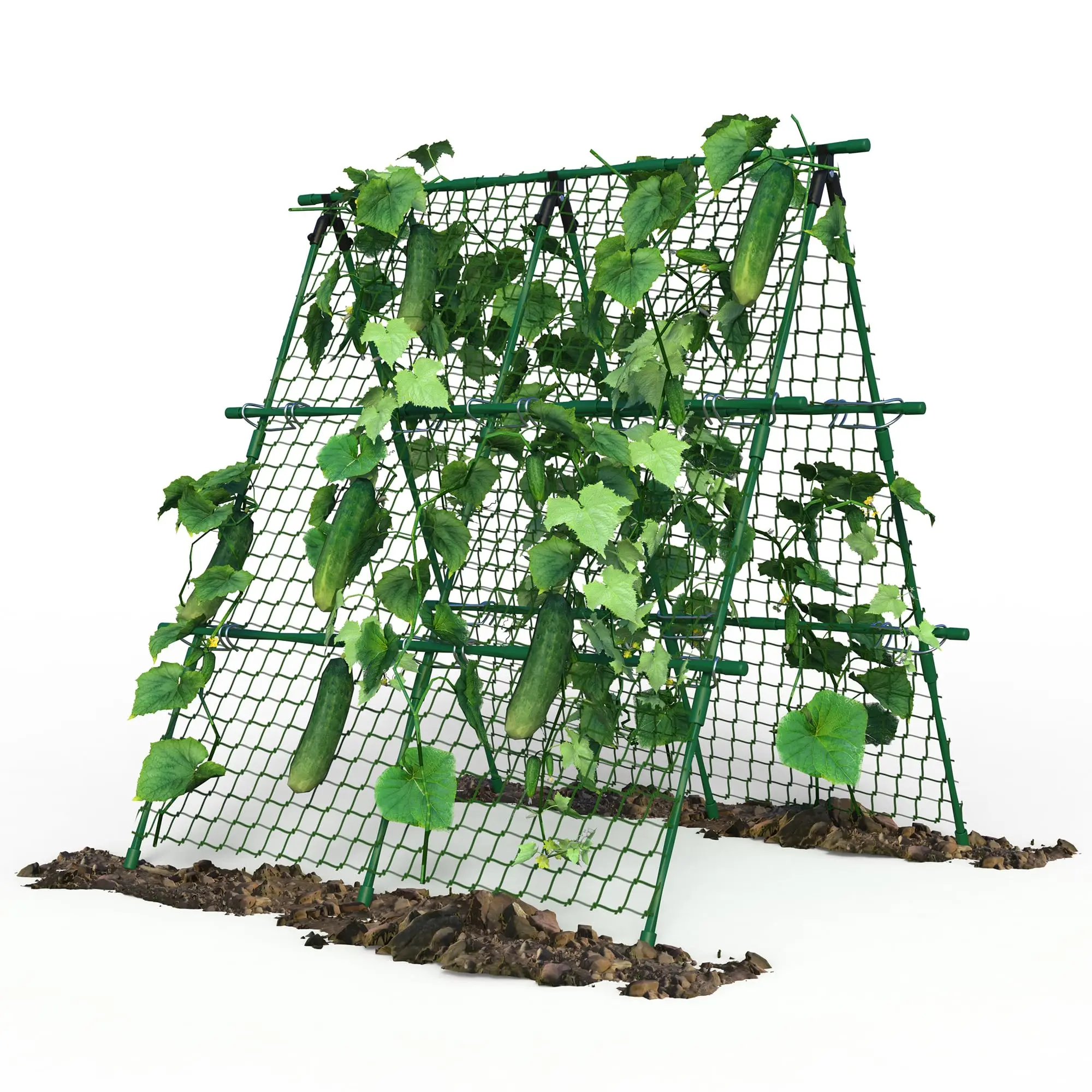 Garvee Compact Metal Arbor Trellis Plant Stand, 47"x47" 47" Wide Steel Frame Outdoor Support with Climbing Net, 30lb for Climbing Vegetable Plants & Raised Bed Vines