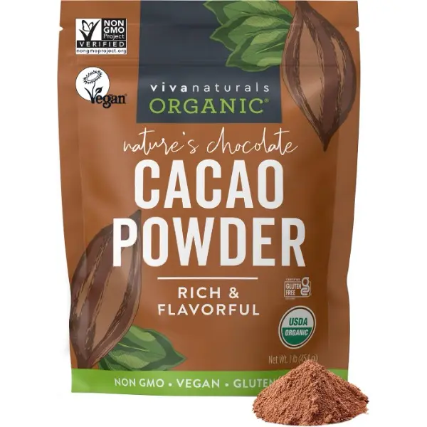 Organic Cacao Powder, Unsweetened, 1 lb (454 g) – Rich Dark Chocolate Flavor, Perfect for Baking, Smoothies & Hot Chocolate – Vegan, Keto, Paleo, Non-GMO & Gluten-Free Cocoa Powder, Clean, Sugar Free